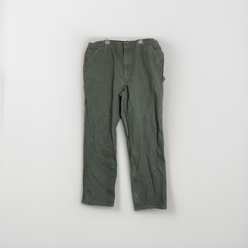 Vintage Carhartt Dungaree Fit Pants Mens Sz 40X34 Moss Green Duck Canvas B11 MOS